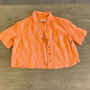 Target Universal Thread Orange Button Down Blouse